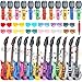 Chitidr 36 Pcs Inflatable Rock Star Toy Set Include 12 Inflatable Guitars 12 Microphones 12 Colorful Heart Shaped Sunglasses and 1 Inflator for Musical Concert Themed Party Decoration - Image 3