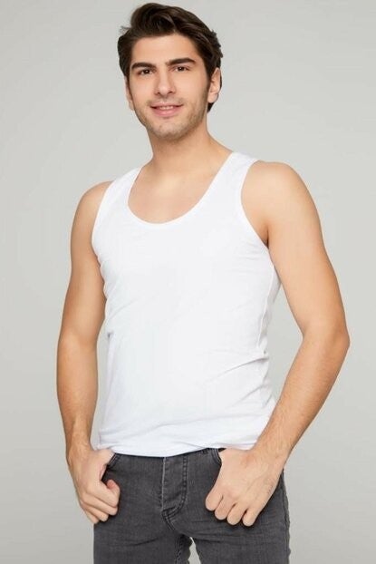 Tutku Passion Men's White Cotton Singlet - Image 1