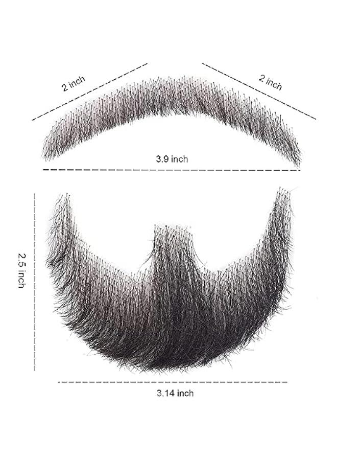 لحية سكسوكة واقعية من شعر طبيعي أسود، مربوطة يدويا بالكامل مع قاعدة دانتيل غير مرئية، مناسبة للترفيه والدراما والحفلات ومكياج الأفلام - Image 5