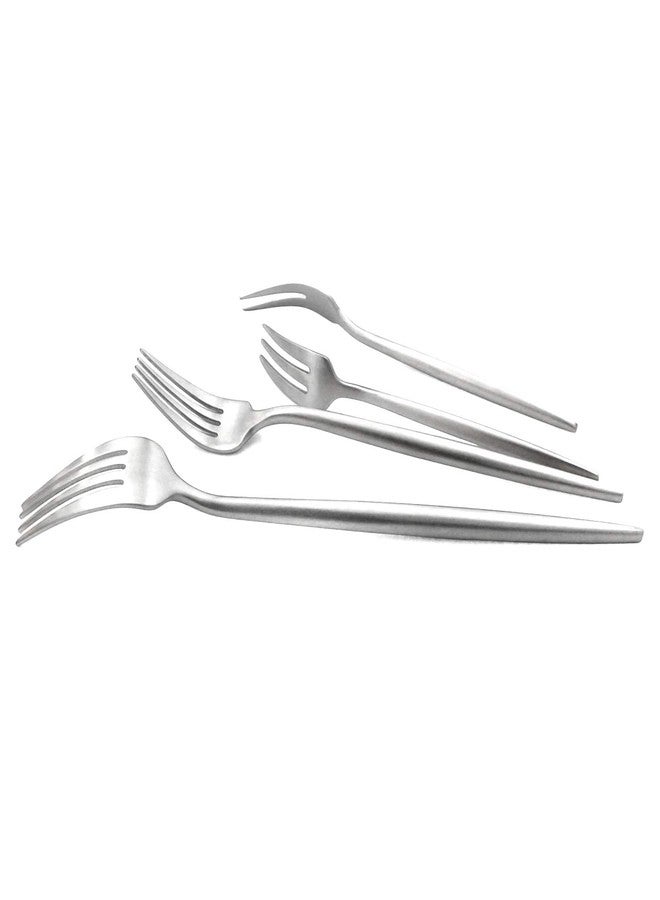 Gugrida Silver Flatware, Royal 5 Pieces Matte Finish 18/10 Stainless Steel Teaspoon Coffee Spoon 4.94", Camping Cutlery Silverware Travel Utensils Set Tableware - Image 3