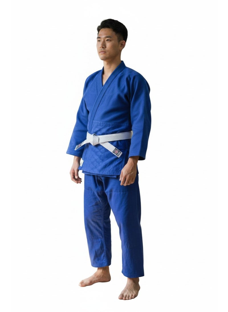 MAM Blue Judo Uniform Kit with White Belt Deluxe Cotton Quality - Image 1