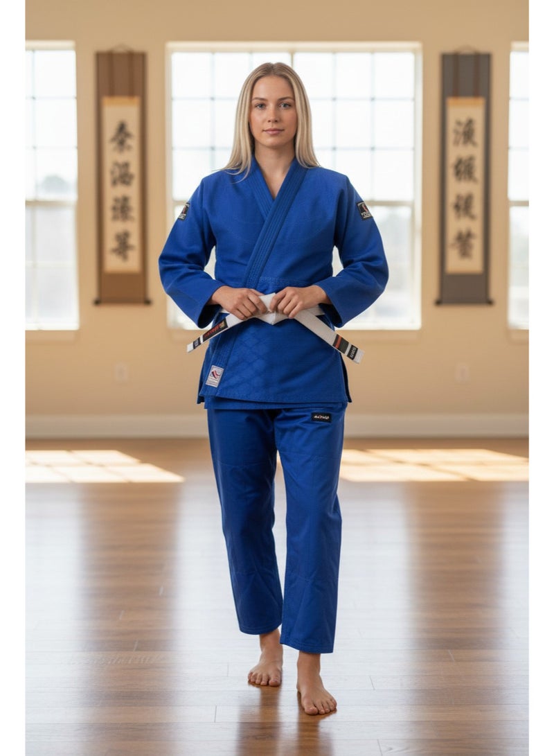 MAM Blue Judo Uniform Kit with White Belt Deluxe Cotton Quality - Image 2