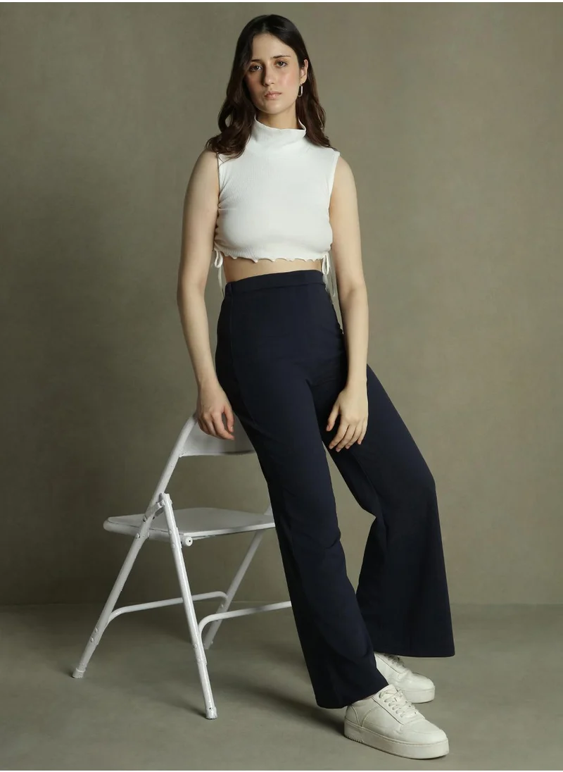 Dennis Lingo Navy Pants For Women