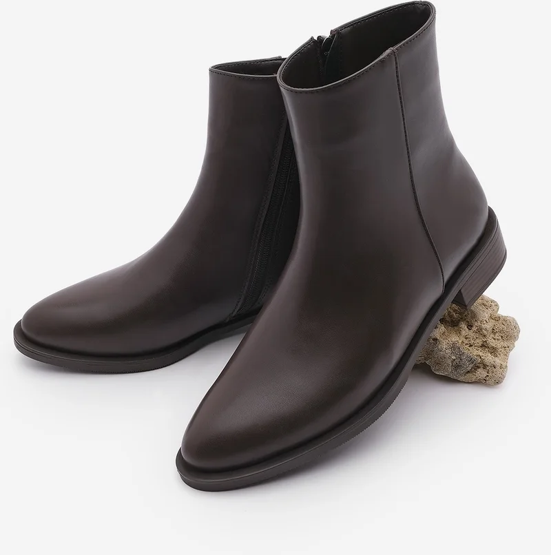 مارجين Women's Zippered Casual Boots Longa