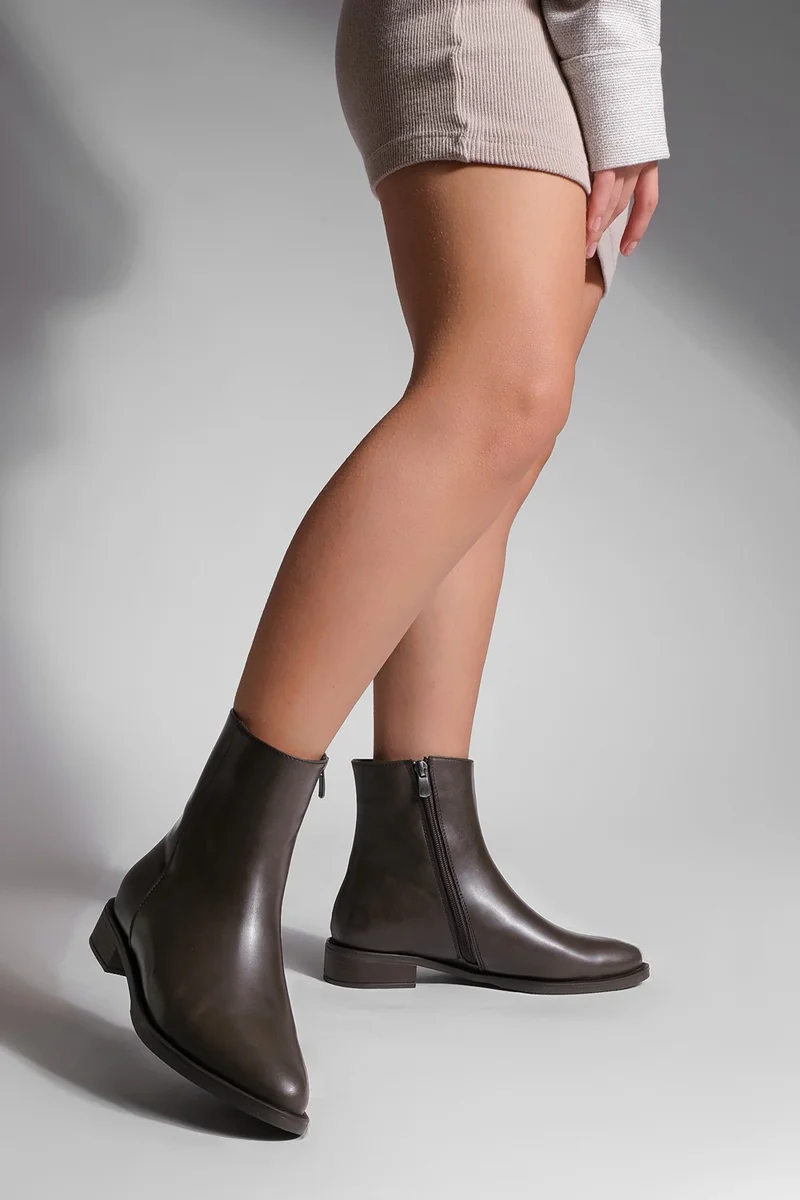 مارجين Women's Zippered Casual Boots Longa