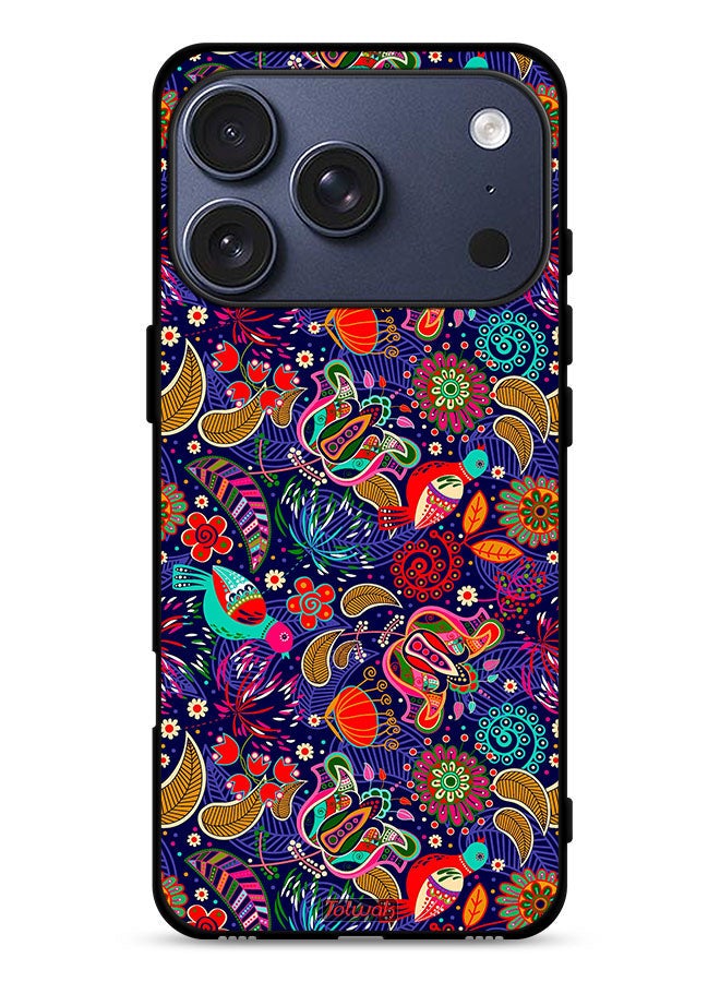 Tolwak Apple iPhone 17 Pro Protective Case Cover Pattern Colorful Birds Leaf Flowers - Image 1