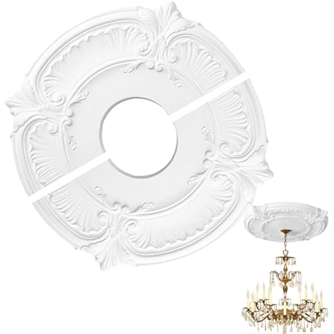 HOME LIGHTING CEILING MEDALLION | CEILING LIGHT SPLIT COVER PLATE | TIGHT FIT LAMP SHADE TRIM FOR SCHOOL STUDY LIVING ROOM LIBRARY BEDROOM RESTAURANT - Image 2