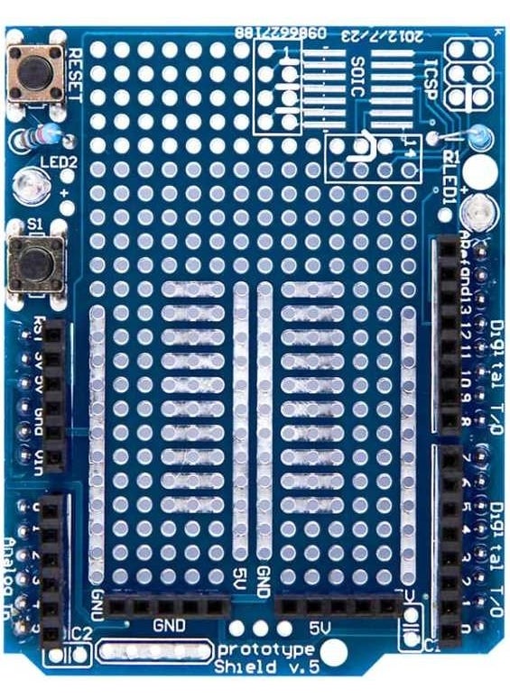 Robotistan - Arduino Uno R3 Proto Shield Kit with Mini Breadboard - Image 1