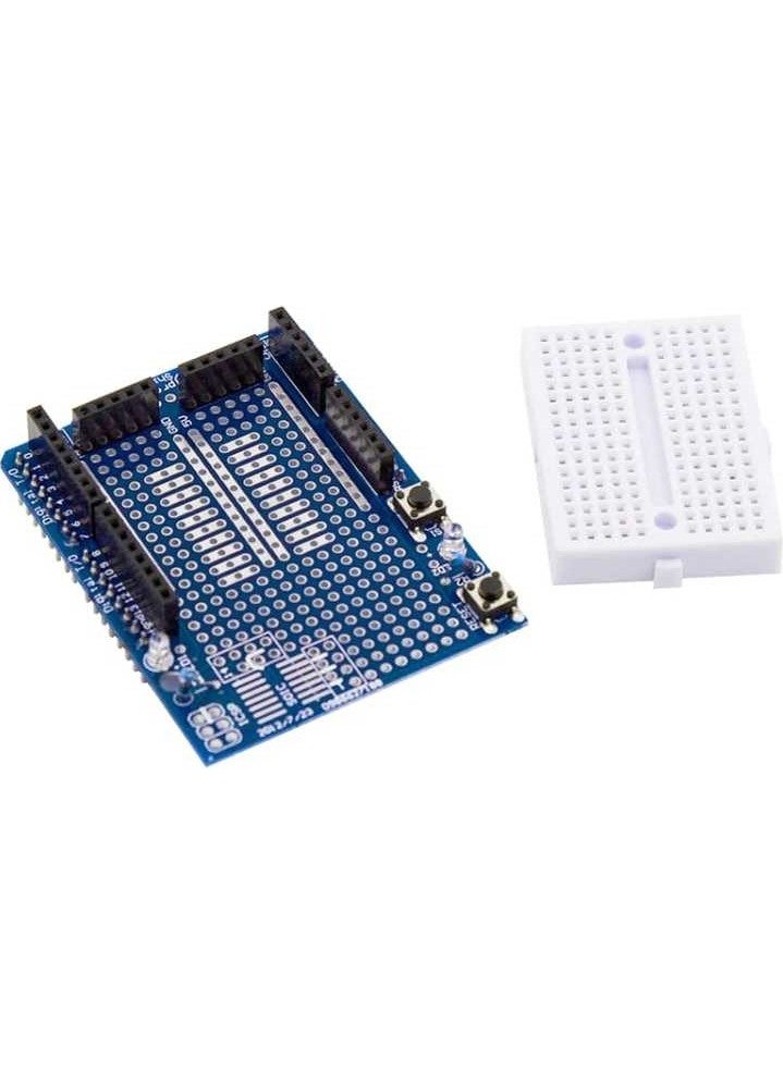 Robotistan - Arduino Uno R3 Proto Shield Kit with Mini Breadboard - Image 1