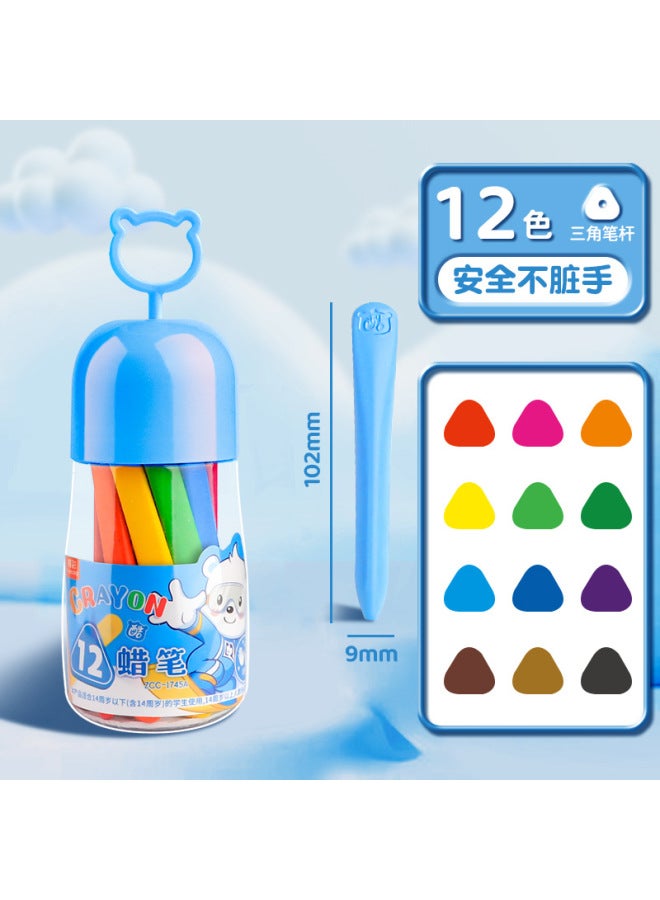 True Color Crayons That Do Not Dirty Hands, Kidsren's Safety Non-stick Hand Paintbrushes, Kindergarten Colorful Sticks, Washable Plastic Crayons - Image 1