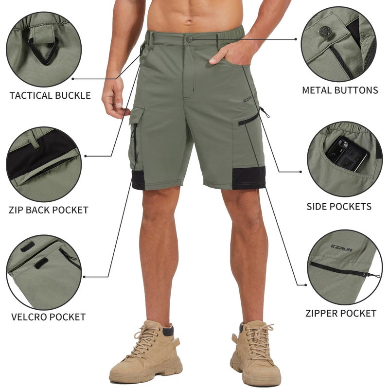 EZRUN Men's Hiking Cargo Shorts Quick Dry Golf Outdoor Work Tactical Shorts with Multi Pocket for Fishing Travel - Image 5