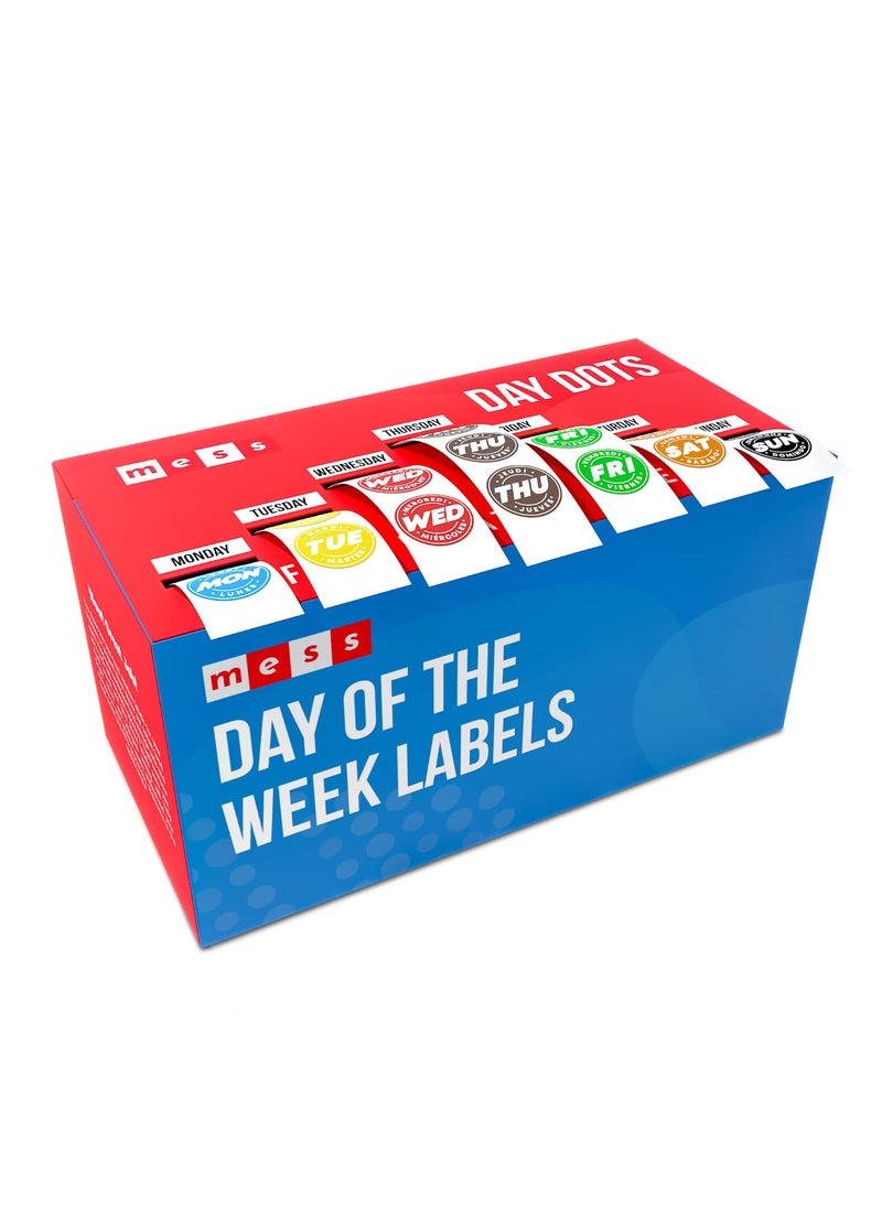 MESS MESS Days of The Week Stickers  Food Expiration Date Labels for Restaurants  Kitchens Days of Weeks 