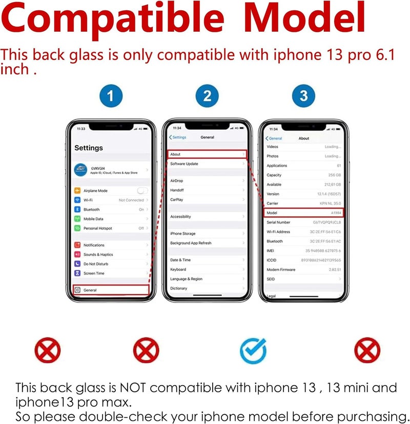 Perzework استبدال زجاج الخلفي Perzework لجهاز iPhone 13 Pro بحجم 6.1 بوصة مع مجموعة أدوات إصلاح احترافية (أخضر جبلي) - Image 2