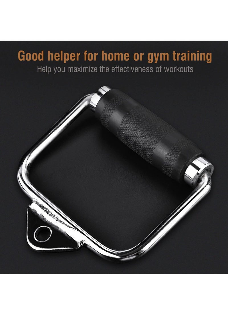 D-Rubber Gym Handle Machine Attachment Exercise Pull Down Rowing Weightlifting Accessory for Gym Non Slip and Durable Handle-1Pcs