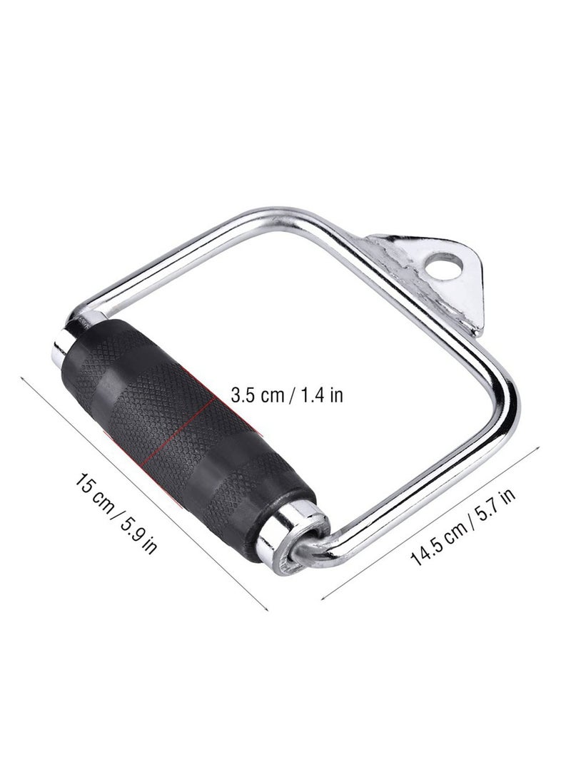 D-Rubber Gym Handle Machine Attachment Exercise Pull Down Rowing Weightlifting Accessory for Gym Non Slip and Durable Handle-1Pcs