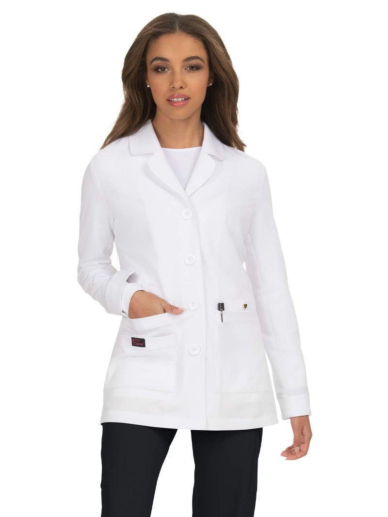 KOI Betsey Johnson B402 Canna Lab Coat (White, Small) - Image 1