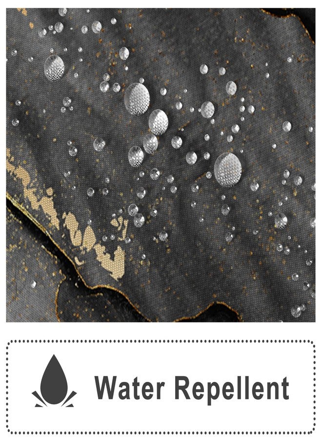 AWERT Dreamy Ink Art Black Glod Marble Shower Curtain for Bathroom Modern High Definition Printing Waterproof Shower Curtain with Hooks Bathroom Decor 72x72inch - Image 4