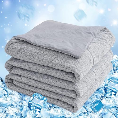 CHOSHOME Cooling Comforter California King Size, Cooling Blanket with Q-Max 0.45 Arc-Chill Cooling Fiber for Hot Sleeper and Night Sweats, Cool Thin Soft Summer Comforter for Bed, (96" x 102", Grey) - Image 1