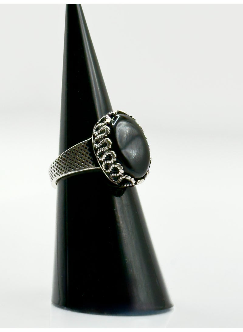 بهنس خاتم عقيق يماني اصلي فضة 925 رجالي عقيق اسود ، خواتم عقيق يمني  رجالي ملكي فاخر هدايا رجالية احجار كريمة هدية للرجال ، حجر عقيق يماني ، عقيق رجالي حجر كريم هدايا للاولاد هدايا للشباب هديه للاولاد ، هدية للزوج ، هدية للاب ، جديد - Image 5