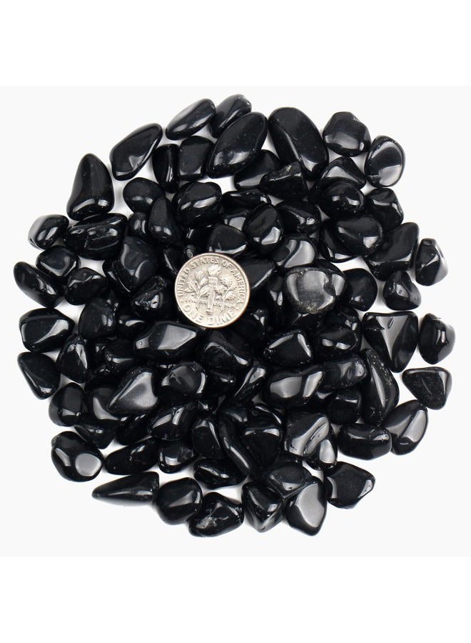 ZenQ 1 lb Black Obsidian Tumbled Stone Chips Crushed Natural Crystal Quartz Pieces - Image 2