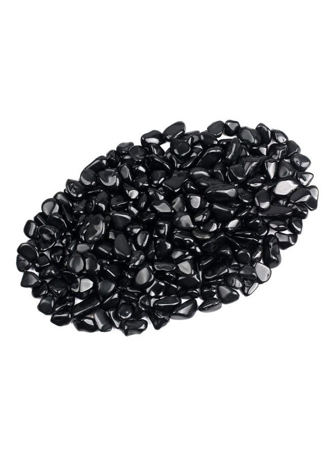 ZenQ 1 lb Black Obsidian Tumbled Stone Chips Crushed Natural Crystal Quartz Pieces - Image 1