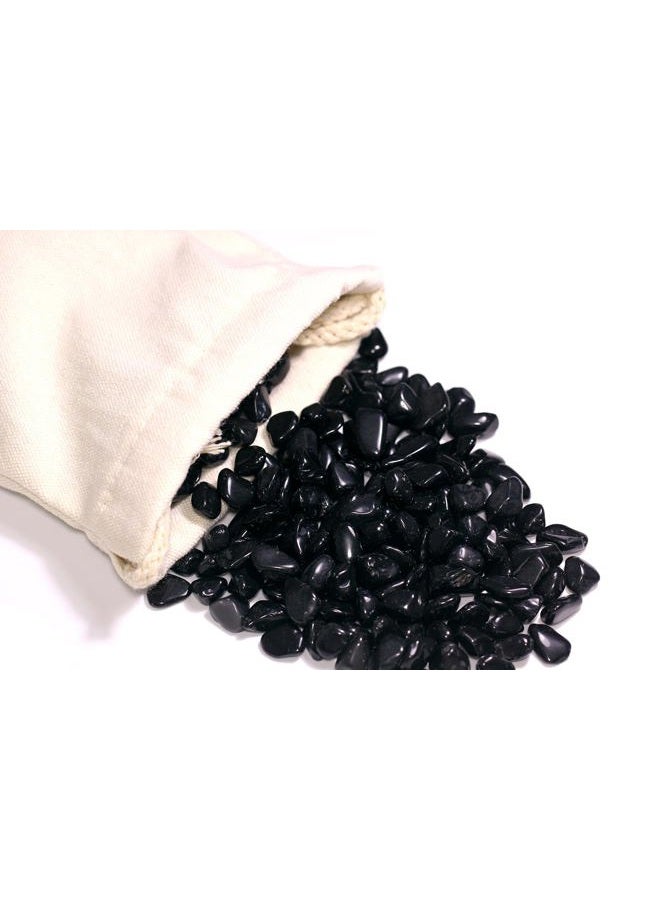 ZenQ 1 lb Black Obsidian Tumbled Stone Chips Crushed Natural Crystal Quartz Pieces - Image 3