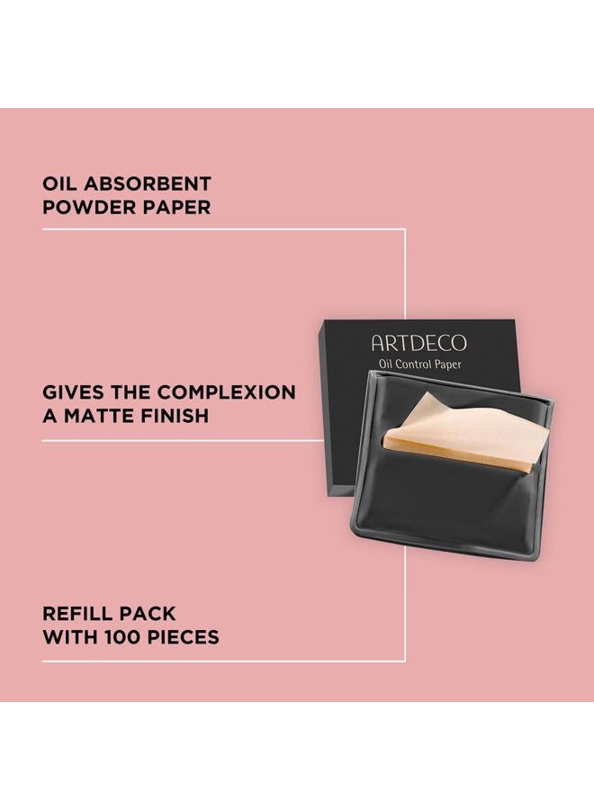 ARTDECO ورق التحكم في الزيت - ورق امتصاص الزيت - يمنح بشرتك لمسة غير لامعة - عبوة إعادة تعبئة تحتوي على 100 ورقة - للمكياج - للبشرة الدهنية - تصميم سهل الإخراج - غسول الوجه - 100 قطعة - Image 2