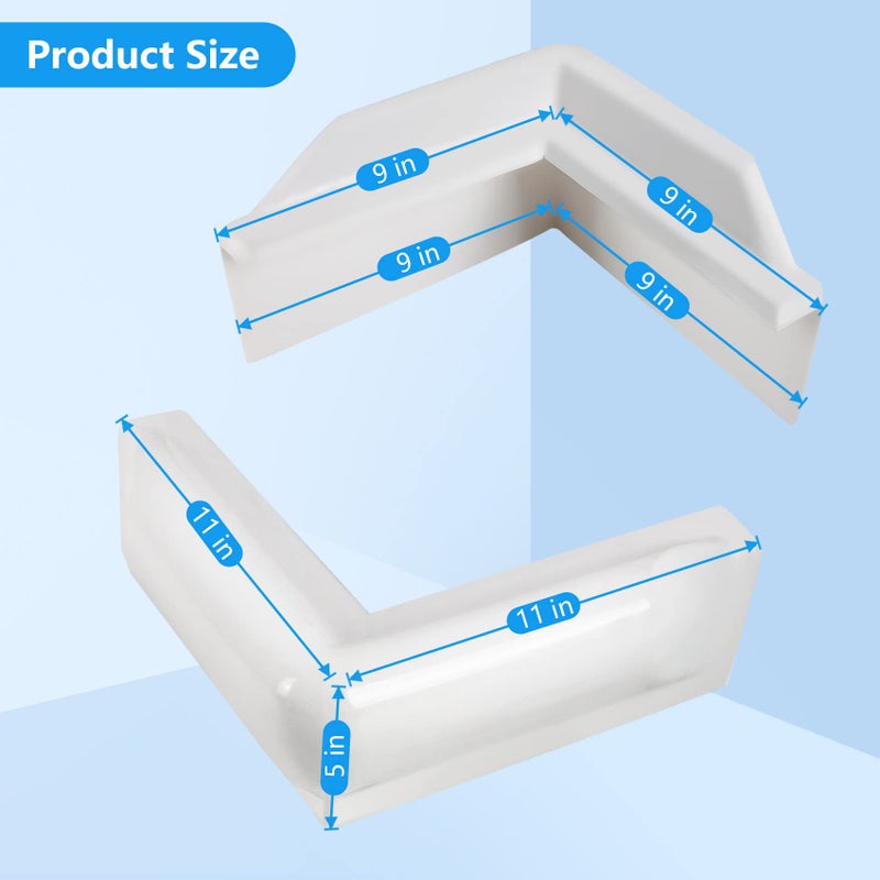 VEITHI White Dock Corner Bumper, 2 Pack Vinyl 90 Degree Corner Dock Bumper, 9" L x 9" W x 5" H Dock Corner Guard-Corner Dock Fender for Marine Boat - Image 2