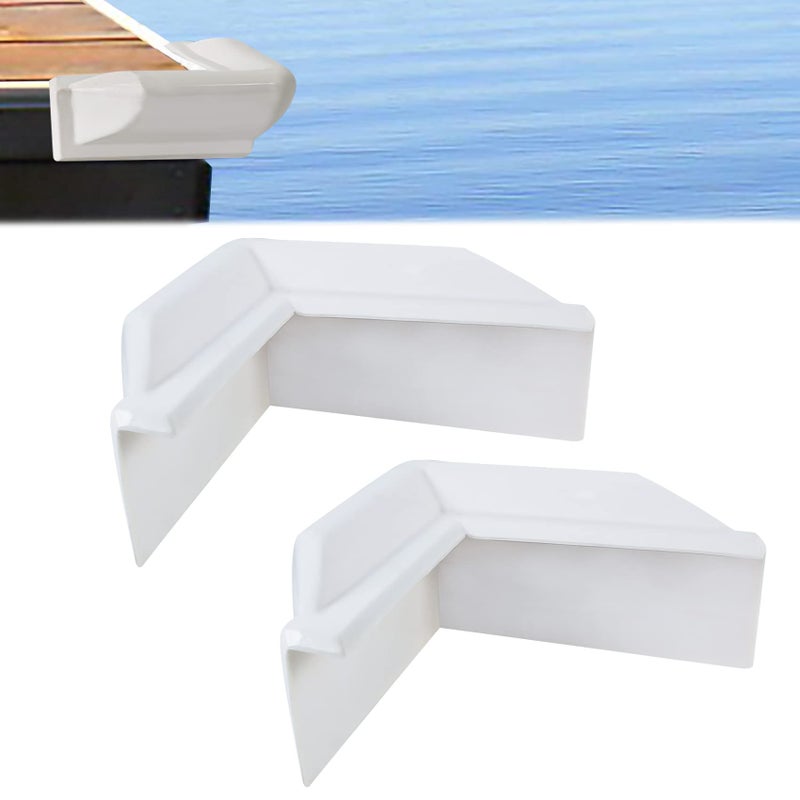 VEITHI White Dock Corner Bumper, 2 Pack Vinyl 90 Degree Corner Dock Bumper, 9" L x 9" W x 5" H Dock Corner Guard-Corner Dock Fender for Marine Boat - Image 1