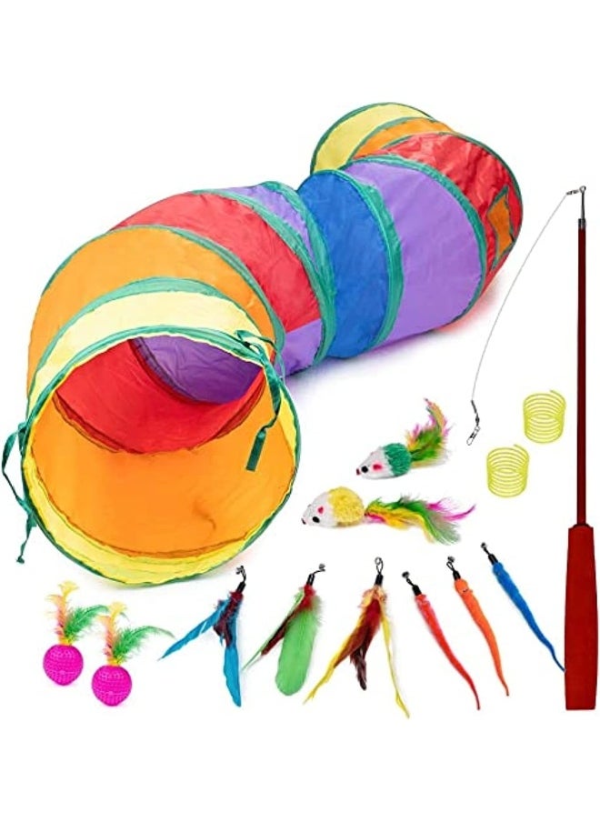 Mumoo Bear Mumoo Bear Cat Toys Kitten Toys Interactive Cat Toy Value Set 14 Pack Fluffy Mouse Mice For Kitten Kitty  - Image 1
