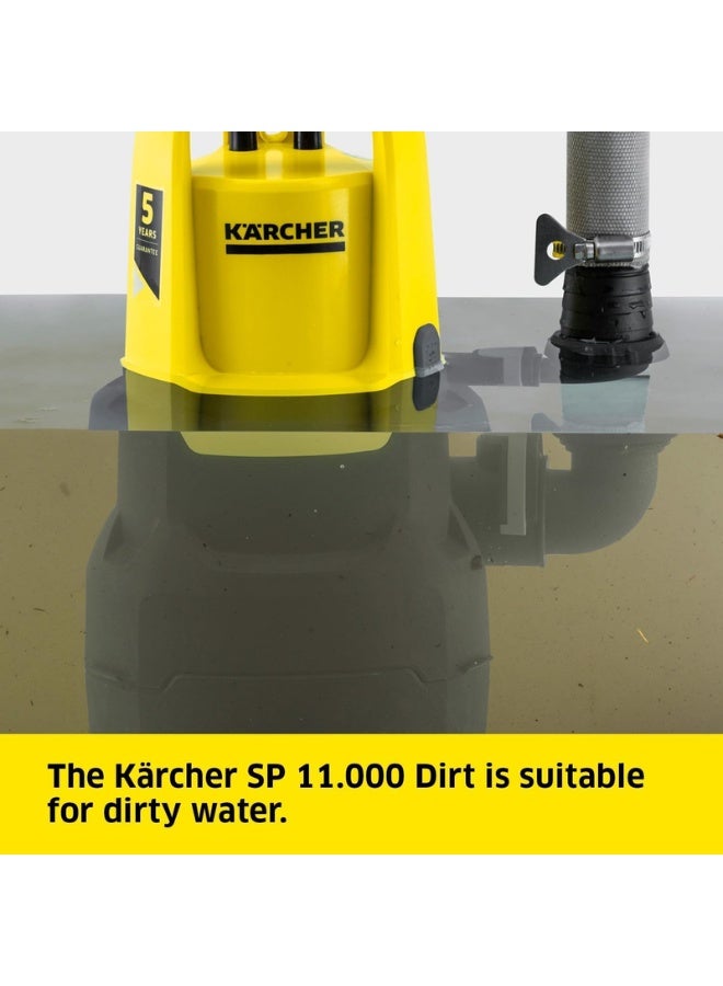 Karcher SP 11.000 Dirt Submersible Pump, Flow Rate: 11,000 l/h, Immersion Depth: max. 7 m, for Dirty Water with Particles up to a Size of 20 mm, Residual Water Height: 25 mm, Pressure: 0.7 bar - Image 3