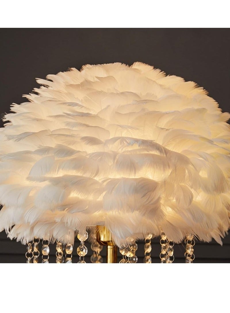 Floor Lamp Floor Lamp Feather Crystal Lamp Living Room Sofa Decorative Light 3-Color Dimmable Floor Lamp Standing Table Lamp - Image 5