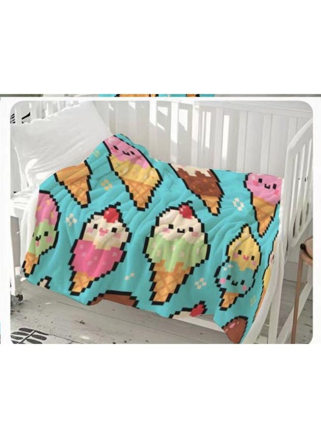 general Baby and children's cartoon flannel thin blanket (warm and comfortable, suitable for sleep, game use) 70cm*100cm - Image 2