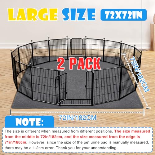 FURWEY 2 Pack Extra Large Washable Pee Pads for Dogs 72x72 Reusable Dog Mat for Floor NonSlip Waterproof Pee Pads for Dogs Fast Absorbent Pet Whelping Pads Puppy Playpen Mat for Incontinence Housebreak - Image 3