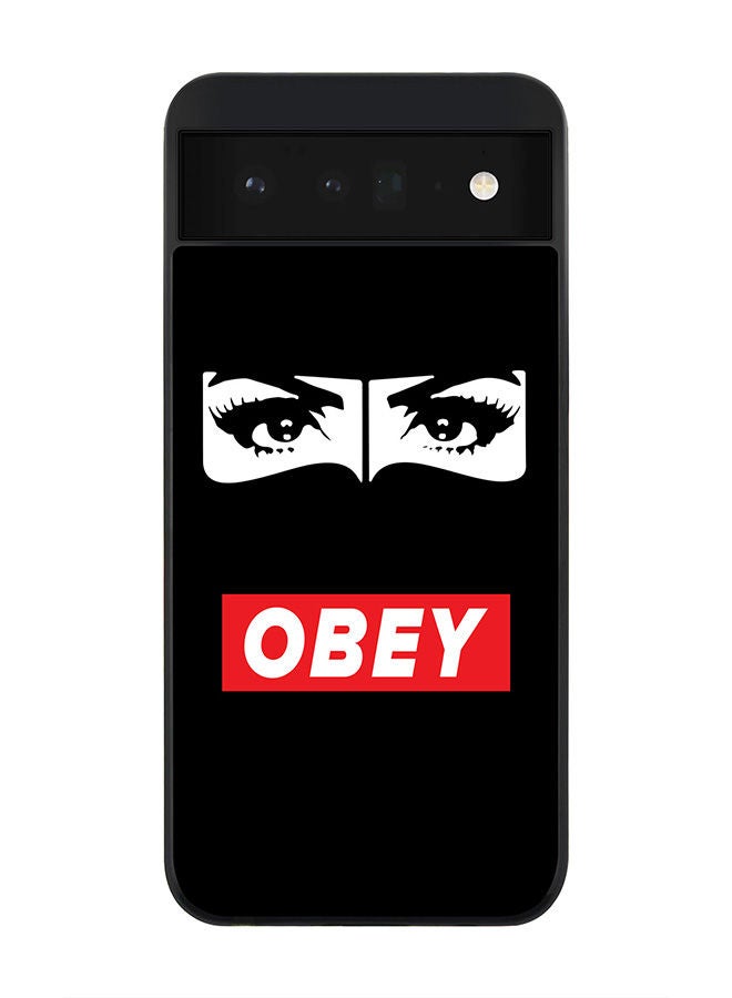 Stylizedd Rugged Black edge case for Google Pixel 6 5G Slim fit Soft Case Flexible Rubber Edges Anti Drop TPU Gel Thin Cover - Obey Habibti - Image 1