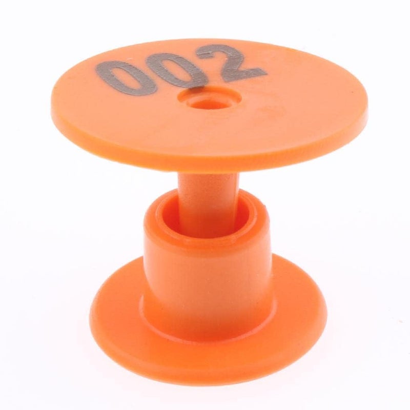 Bethlehem Livestock Ear Tags,(01-100) 100-Pack Orange Numbered Animal ID Tags with Metal Pin for Pig, Goat, Sheep Identification.Livestock Ear Tag Marker for Goat Pig Animal Ear Identification Labels - Image 2