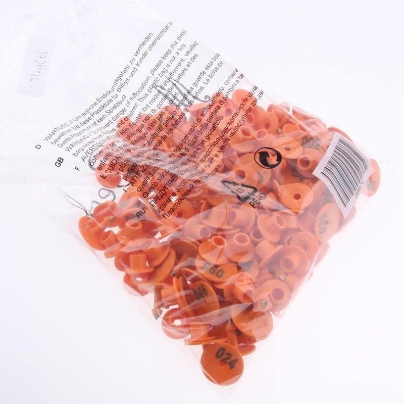 Bethlehem Livestock Ear Tags,(01-100) 100-Pack Orange Numbered Animal ID Tags with Metal Pin for Pig, Goat, Sheep Identification.Livestock Ear Tag Marker for Goat Pig Animal Ear Identification Labels - Image 4