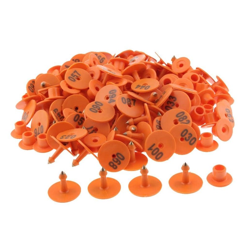 Bethlehem Livestock Ear Tags,(01-100) 100-Pack Orange Numbered Animal ID Tags with Metal Pin for Pig, Goat, Sheep Identification.Livestock Ear Tag Marker for Goat Pig Animal Ear Identification Labels - Image 5