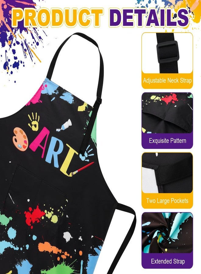 XLSXEXCL Painting Artist Apron with Pockets, Waterproof Painting Aprons for Adults, Adjustable Art Apron Bib Apron, Artist Painter Lover Gifts for Art Teacher, Student, Artist, Painter - Image 3