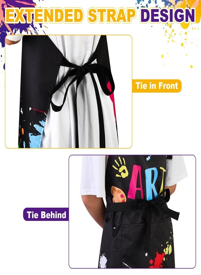 XLSXEXCL Painting Artist Apron with Pockets, Waterproof Painting Aprons for Adults, Adjustable Art Apron Bib Apron, Artist Painter Lover Gifts for Art Teacher, Student, Artist, Painter - Image 5