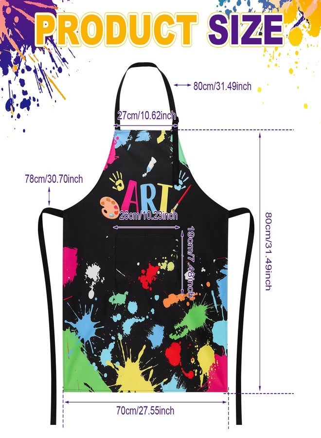XLSXEXCL Painting Artist Apron with Pockets, Waterproof Painting Aprons for Adults, Adjustable Art Apron Bib Apron, Artist Painter Lover Gifts for Art Teacher, Student, Artist, Painter - Image 2