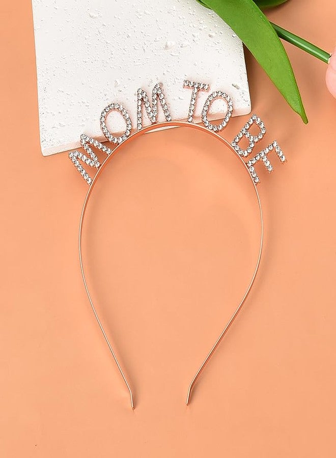 Kefley Mom to Be Tiara Headband Baby Shower Gender Reveal Party Supplies Hair Decorations Rose Gold Mommy to Be Hairband Decorated with Rhinestone First Time Moms Gifts for Women Congrats on Pregnancy Gift - Image 3