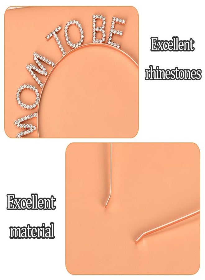 Kefley Mom to Be Tiara Headband Baby Shower Gender Reveal Party Supplies Hair Decorations Rose Gold Mommy to Be Hairband Decorated with Rhinestone First Time Moms Gifts for Women Congrats on Pregnancy Gift - Image 4