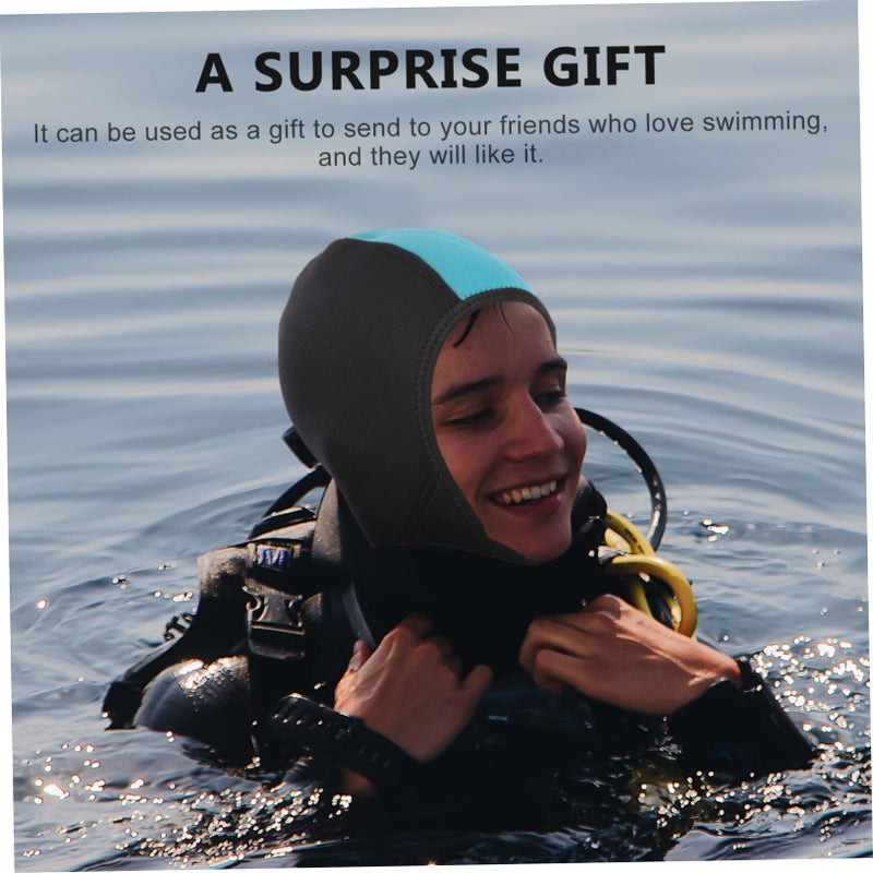 قناع غوص كامل الوجه مع قلنسوة حاجبة للشمس واقي للأذنين دافئ للسباحة وركوب الأمواج والمياه الباردة - Image 5