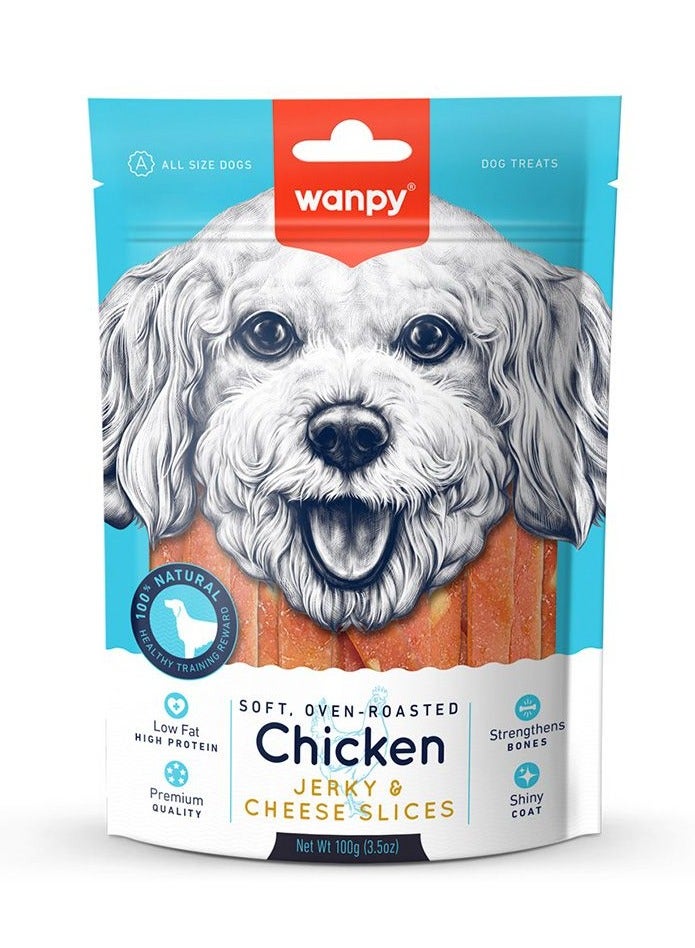 Soft Oven-Roasted Chicken Jerky and Cheese Slices Dog Treats 100 g