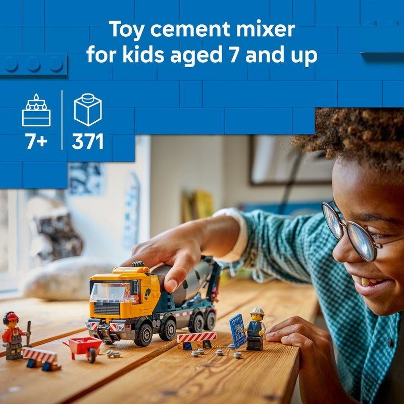 LEGO City Cement Mixer Construction Toy for Kids 60478  (Age 7+, 371 Pieces) - Image 3