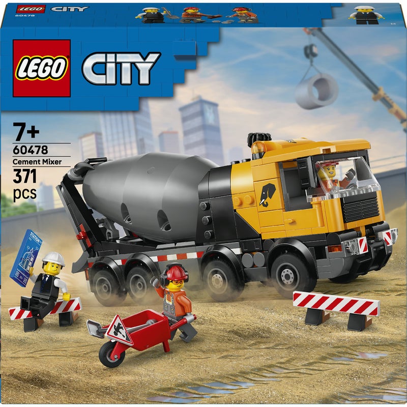 LEGO City Cement Mixer Construction Toy for Kids 60478  (Age 7+, 371 Pieces) - Image 2