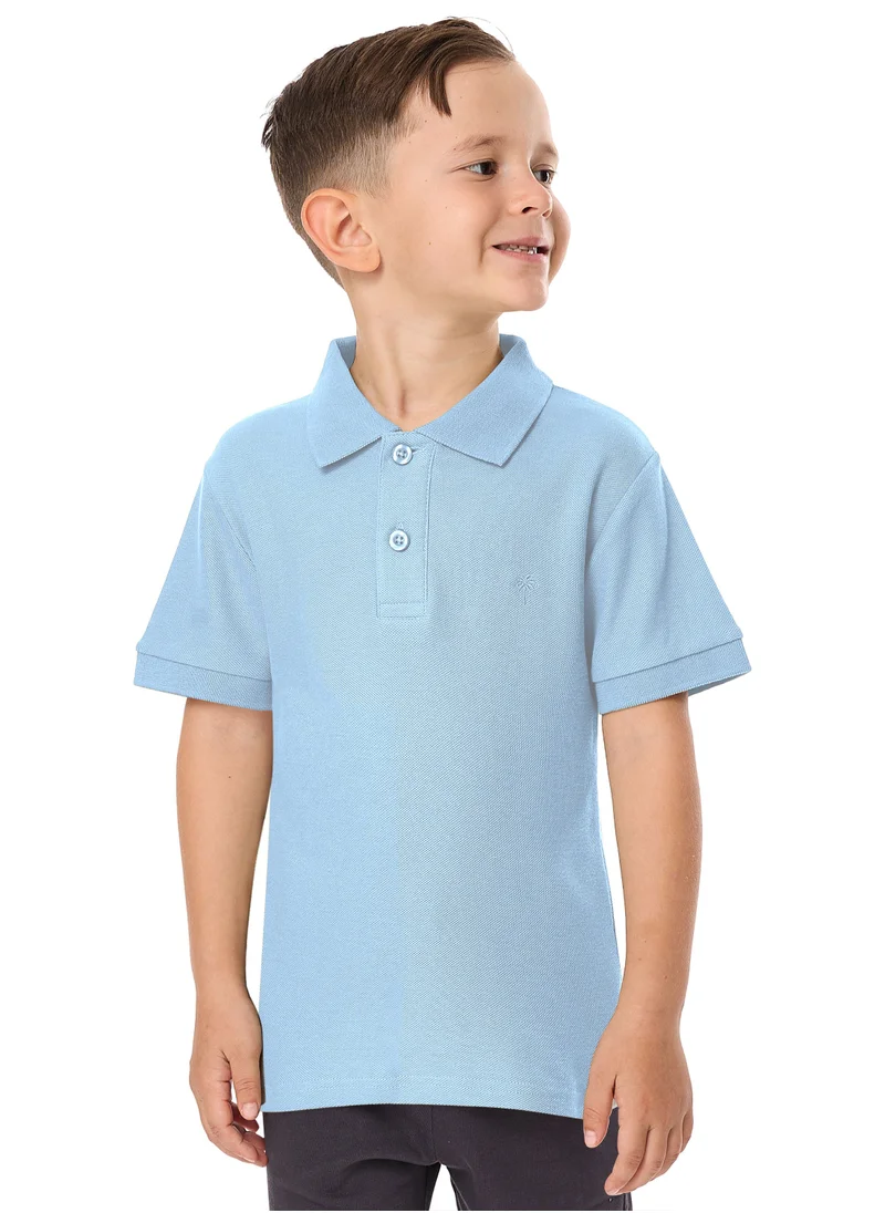 victor and jane Victor & Jane Junior Boys' Polo T-Shirt – Powder Blue