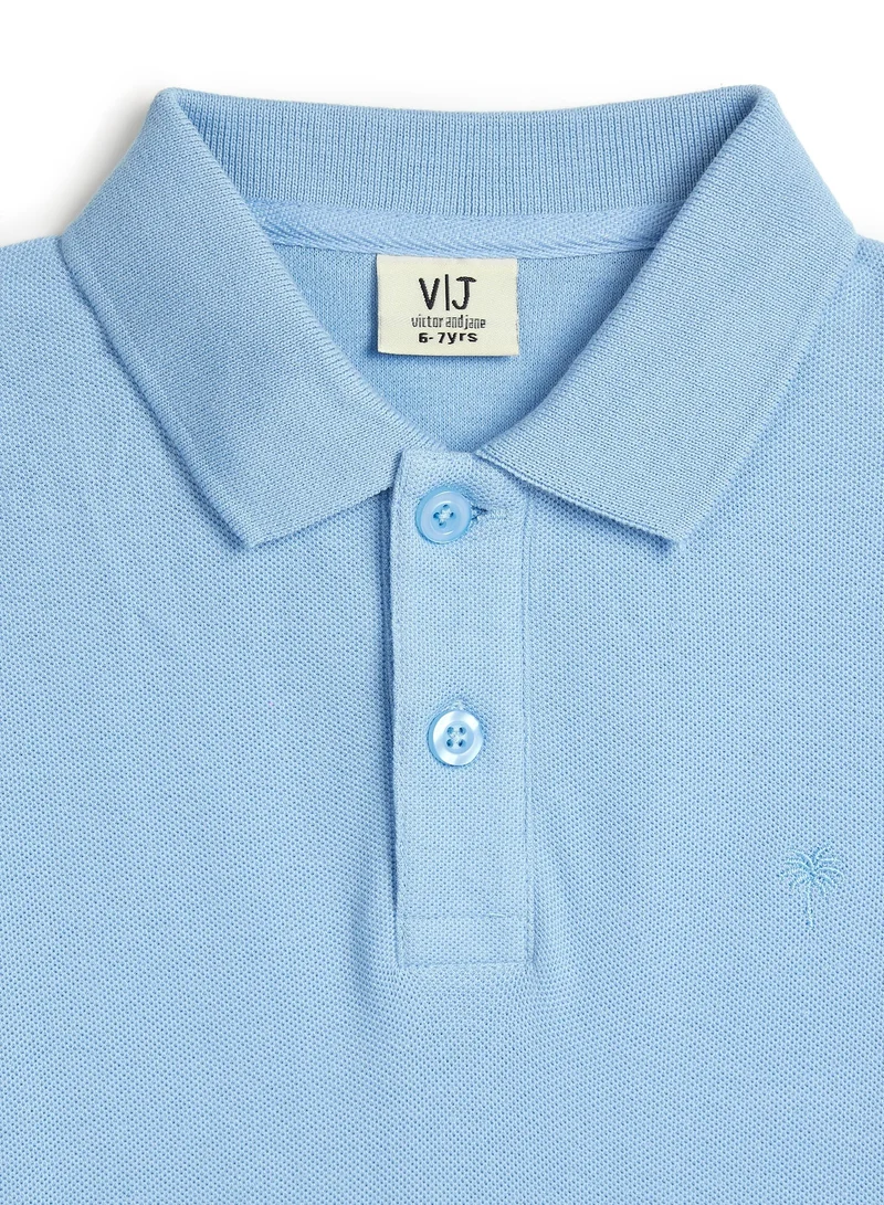 Victor And Jane  Victor & Jane Junior Boys' Polo T-Shirt – Powder Blue for Men | Best Price UAE