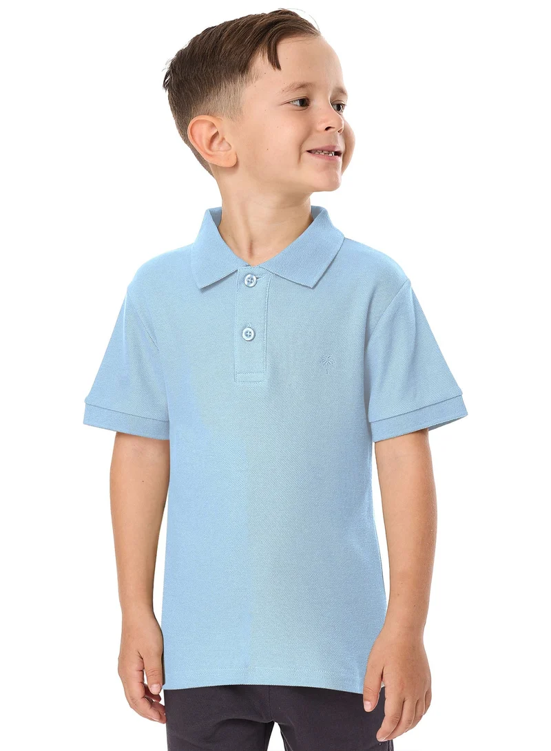 victor and jane Victor & Jane Junior Boys' Polo T-Shirt – Powder Blue